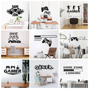 

2020 New Gamer Wall Sticker For Game Room Decor Kids Room Decoration Bedroom Decor Door Vinyl Stickers Mural Gaming Poster