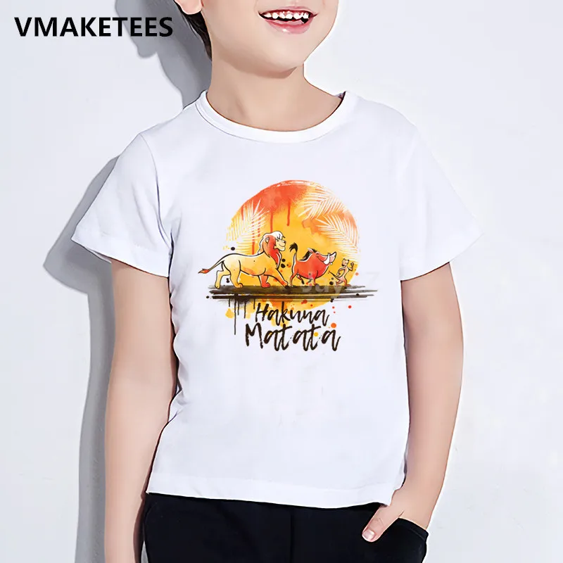 Детская футболка с принтом героев мультфильмов Hakuna Matata Lion King детская забавная