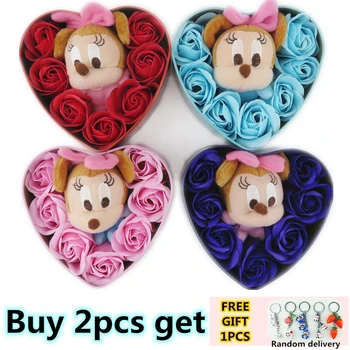 

Handmade lovely Mickey Mouse plush toys stuffed animals heart shape gift box creative Valentine's and birthday for girls