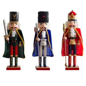

38cm Vintage Handcraft Puppet Wooden Nutcracker Doll Home Party Decoration Ornaments Christmas Gifts nutcracker