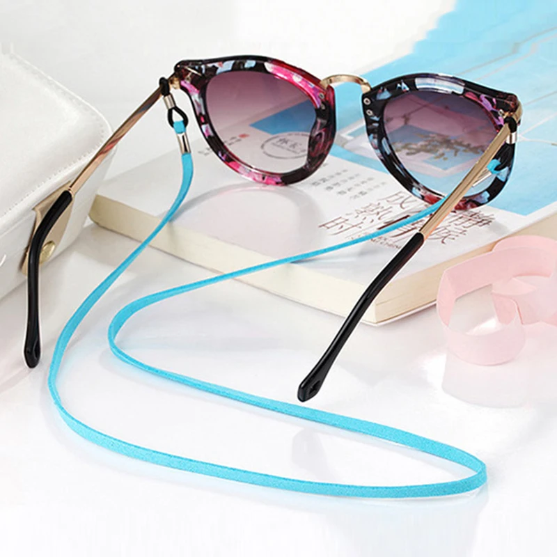 Cordones para gafas de sol de cuero de gamuza sintética, 11 colores, a
