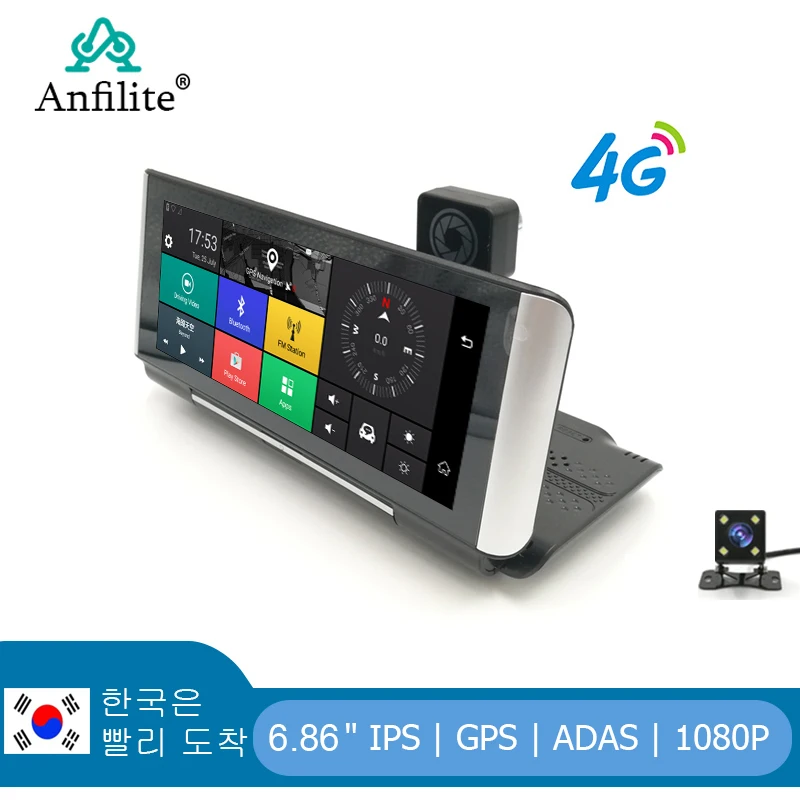 Anfilite 4G ADAS видеорегистратор зеркало заднего вида DVR 1080P Android GPS навигация ночное