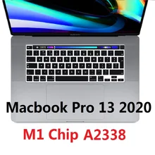 Cubierta protectora de silicona para teclado Macbook Pro 13, 2020, Chip A2338 M1, resistente al agua, para UE y EE. UU.