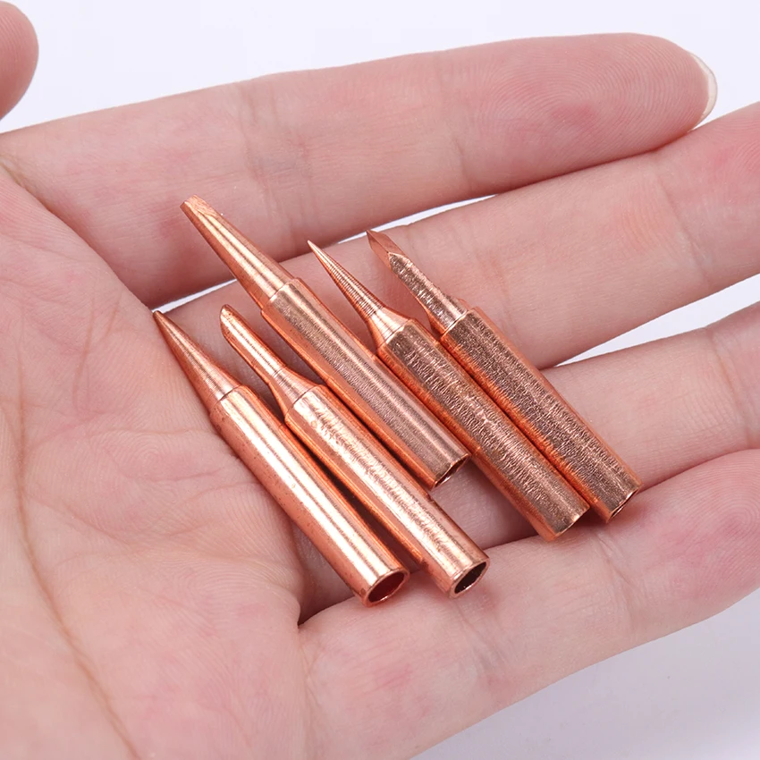 5PCS Soldering Iron Pure Copper 900M Soldering Iron Head Set Inside Hot Bare Copper Electric Iron Tip Soldering Tools