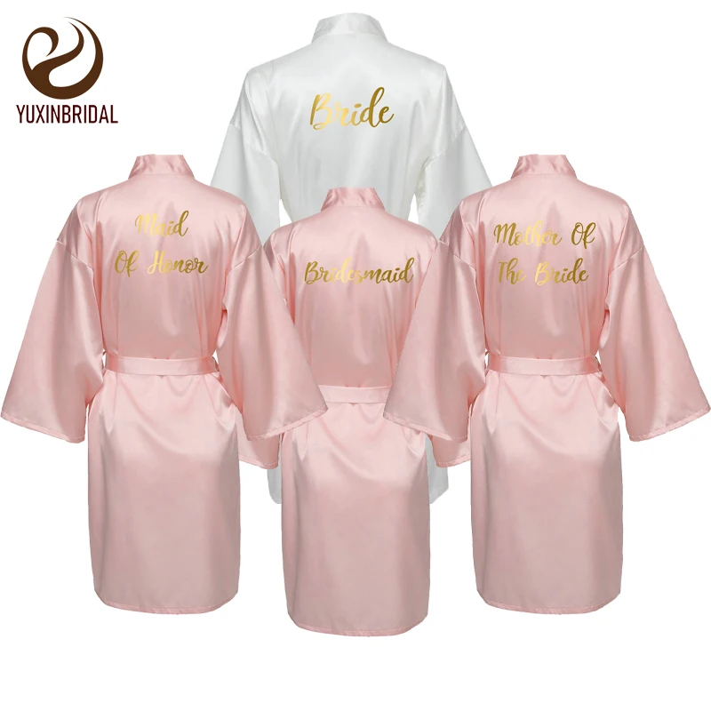 YUXINBRIDAL платье золотого цвета сатиновое шелковое для невесты белое подружки