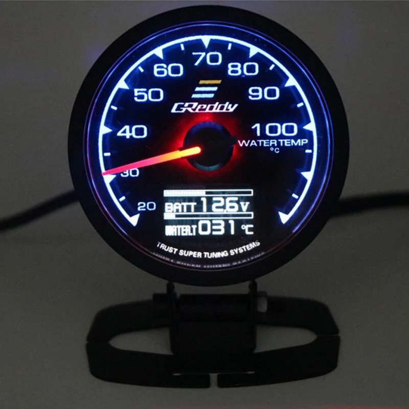 GReddi Multi D/A LCD Digital Display Greddi Gauge Turbo Boost Turbine Tachometer Car Console General Instrument 7 Color 62mm