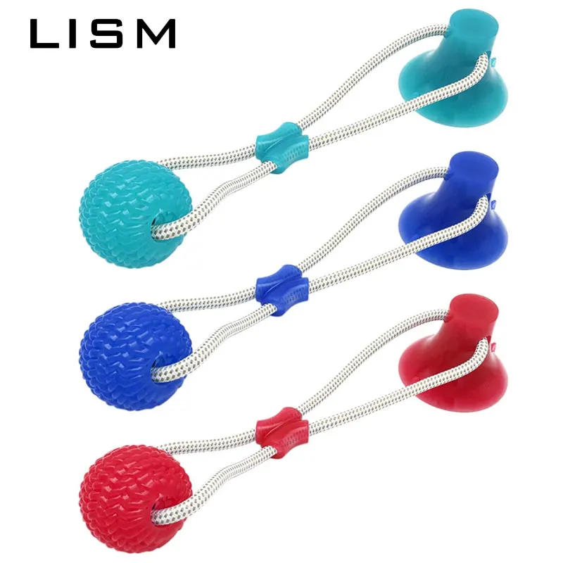 

Suction Cup Dog Toys TPR Ball Pet Toothbrush Chewing Rubber Elastic Ropes Match Push Pull Game for Large Dogs Pet Puppy Toys