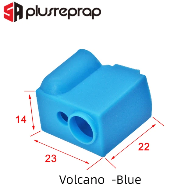 3D Printer Parts Silicone Sock for V6 Volcano MK8/MK9/CR10/CR10S Heated Block Warm Keeping Cover Volcano  -Blue