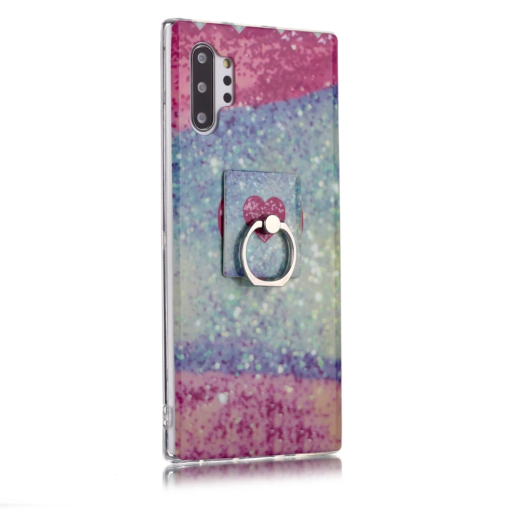Модный мраморный чехол для samsung Galaxy Note 10 Plus из ТПУ с подставкой для samsung Note10 чехол Silm Note10+ защитный чехол для телефона s - Цвет: Золотой