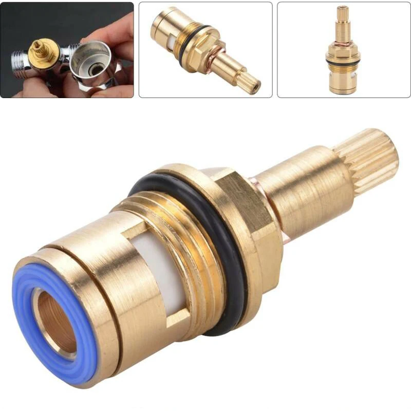 

Ceramic Thermostatic Valve Faucet Cartridge Mixer Valve Adjust Water Temperature Brass Kitchen Accessories Stable Performance