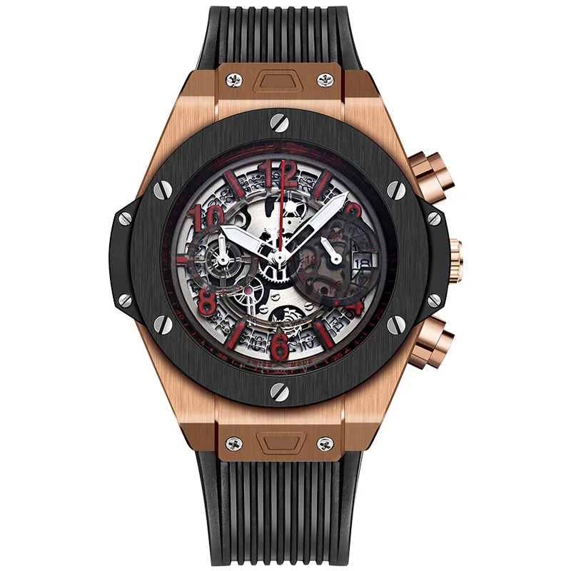 

KIMSDUN Men's Fashion Business Trend Quartz Watch Quartz Chronograph Personality Silicone Strap Relogio Masculino