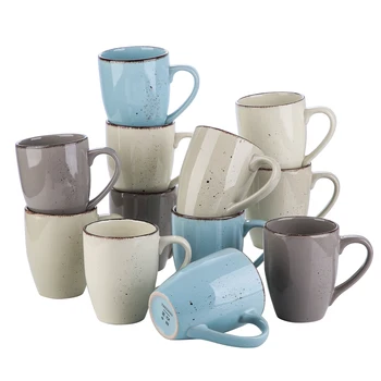 

Vancasso Navia-LH 4/8/12-Piece Nature Vintage Look Stroneware Ceramic 350ML Tea Coffee Milk Mug Drinkware Drinking Cups Set