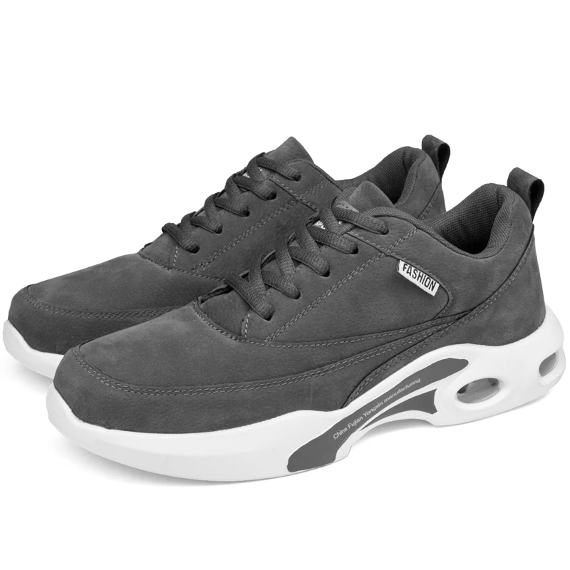 Осенне-зимняя мужская Спортивная прогулочная обувь, удобные кроссовки для бега, черные, серые спортивные кроссовки, недорогие мужские беговые кроссовки - Цвет: Gray