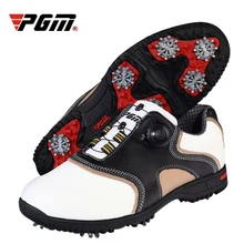 PGM Мужские дышащие кожаные кроссовки для гольфа, водонепроницаемые кроссовки с шипами, мужские легкие удобные кроссовки с вращающейся пряжкой, AA51038