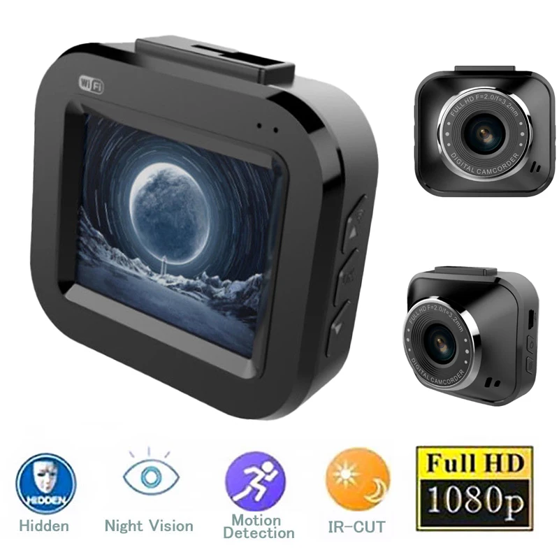 

Mini Car Camera DVR Parking WiFi Car DVR Camera Monitoring Car Interior Dash Collision Loop Video Motion Induction Detetion