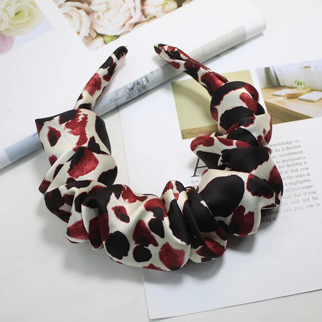 Lystrfac New Fashion Print Leopard Scrunchy Headband for Women