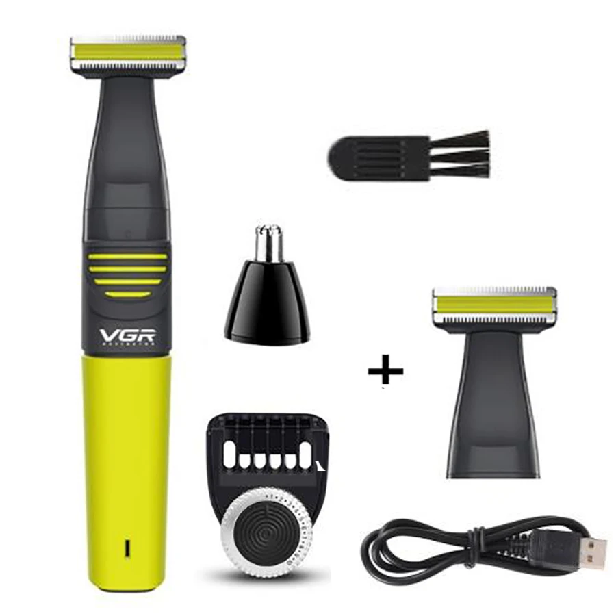 

VGR Electric Shaver Small T - Cutter Head USB Male And Female Shaver Razor Nose Hair Trimmer