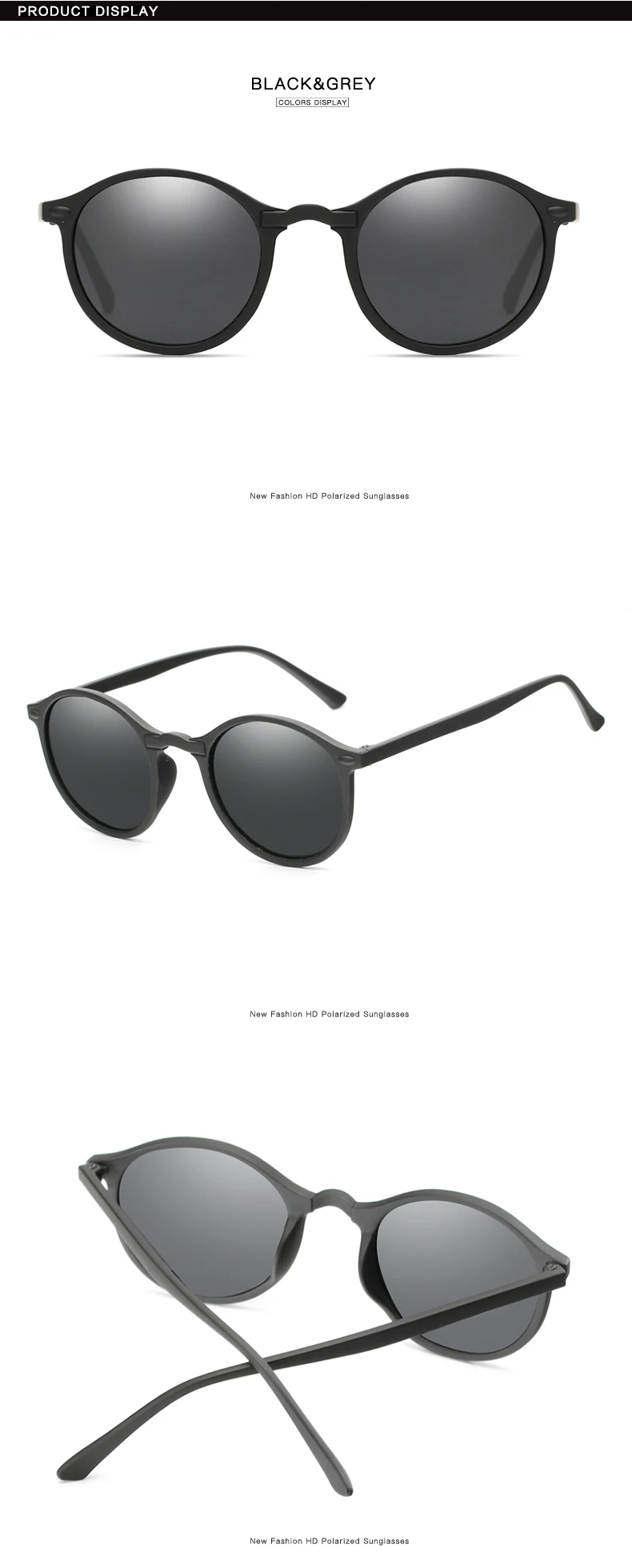 Лучшие продажи мужские Поляризованные круглые женские солнцезащитные очки зеркальный Черный Каркас спортивные очки для занятий на открытом воздухе унисекс вождения ночного видения очки