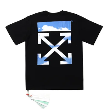 

2020 summer new cotton short sleeve tshirt Sky double arrow peace dove print t-shirt men couples streetwear