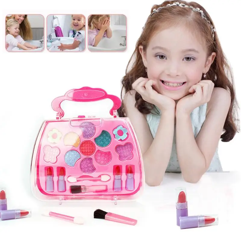 Children's Non-Toxic Cosmetics Makeup Set Box Toy Make Up Kids Simulation Party Toys Children Gift TSLM1 | Красота и здоровье