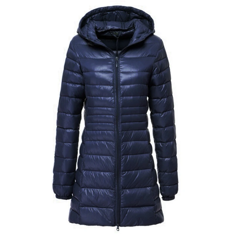 

6XL 7XL Down Jacket Women 2019 Winter Ultra Light White Duck Down Jacket Female Hooded Long Coat Windproof Puffer Jackets Parkas