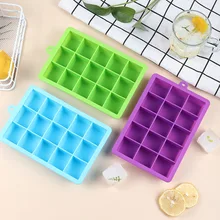 2pcs 15/24 Grid Food Grade Silicone Ice Box Tray Whiskey Cocktail Ice Cube Kitchen Gadget Mold Bar Ice Cube Mold