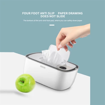 

Wet Tissue Heater Small Portable Household Wet Wipes Warmer and Dispenser Storage Box White