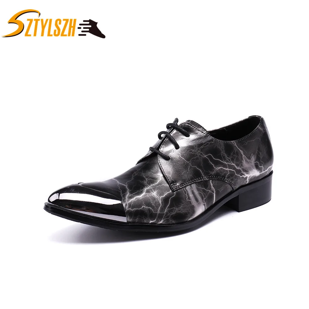 

High Quality Men's Classic Business Dress Shoes Fashion Man Retro Genuine Leather Lace-Up Wedding Shoes Social Sapato Male Shoes