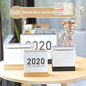 

2020 Simple Coil Desktop Calendar Creative DIY Memo Pad Agenda Organizer Schedule Planner 2019.08~2020.12