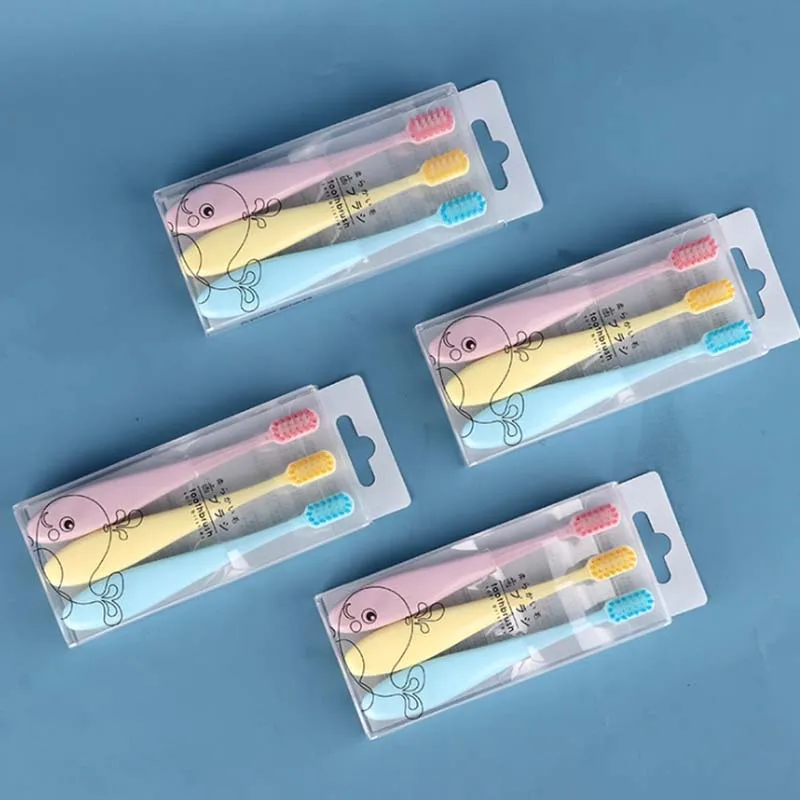HIAISB 2-6 Years Old Kids Handle Toothbrush Candy Color Children's Savfty Tooth Brush Baby Teethbrush