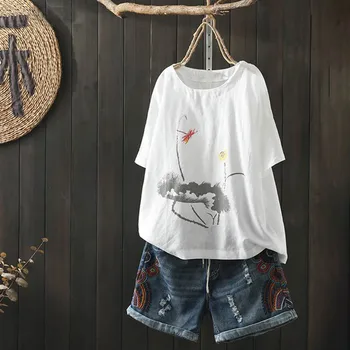 

Summer Fashion Simple Printing Blouse Casual Floral Print Blouse Short Sleeve Loose Top Shirt Tee Blusas Femininas Clothing*3