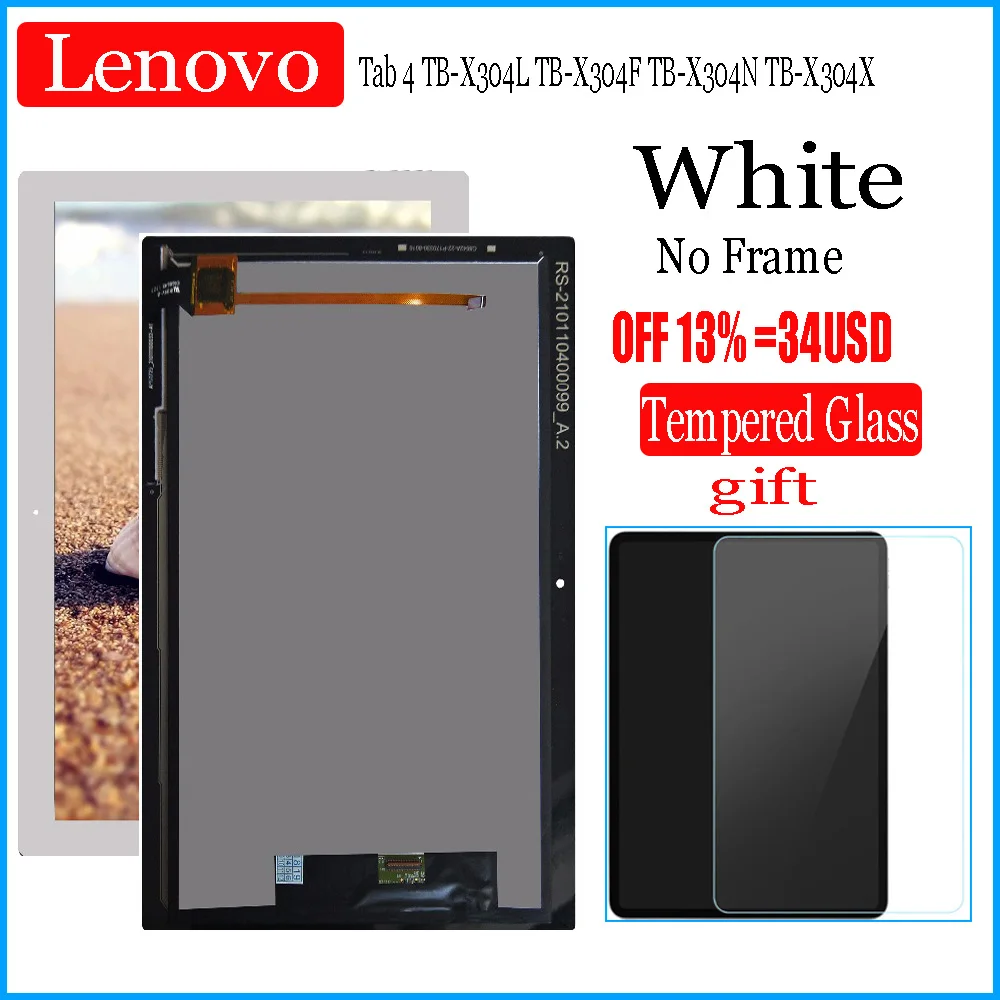 Painel de Toque Tela de Toque Tb-x304f para Lenovo Display 'polegada 4 Tb-x304l Tb-x304n Tb-x304x Tb-x304 Digitador Assembléia Lcd 10.1 Tab - Imagem 2