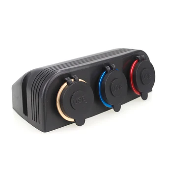 

TiOODRE 3 Hole Motorcycle Car Cigarette Lighter Socket Cover Base for Truck Auto Boat Cigarette Lighter Power Adapter Tent Black