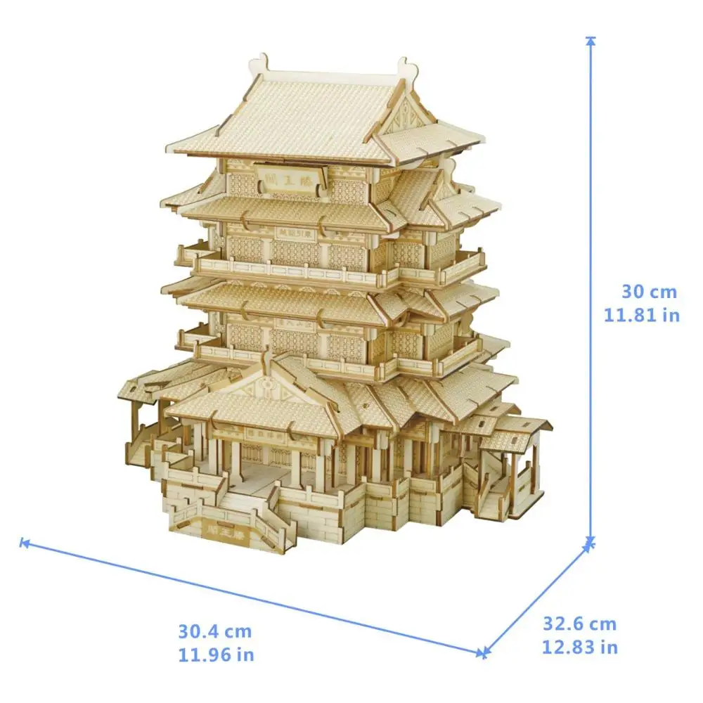 Павильон принца Тенга DIY 3D деревянная головоломка по дереву сборочный Набор для резки деревянных игрушек для рождественского подарка 3076