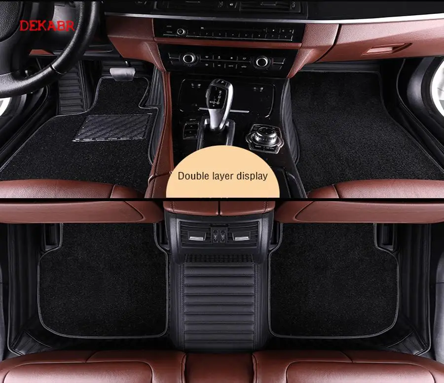 

double layer Car floor mats with custom logo for skoda kodiaq skoda Superb 2 3 2013-2018 rapid karoq Octavia car accessories