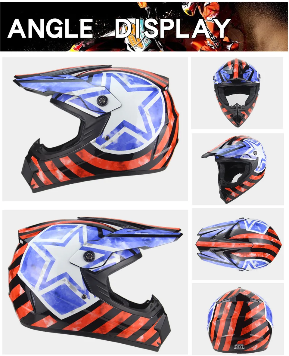 AHP Motorcycle Helmet Motocross Helmet Moto Helmet Biker Touring Off-Road Racing Riding Casco Moto DOT Certification