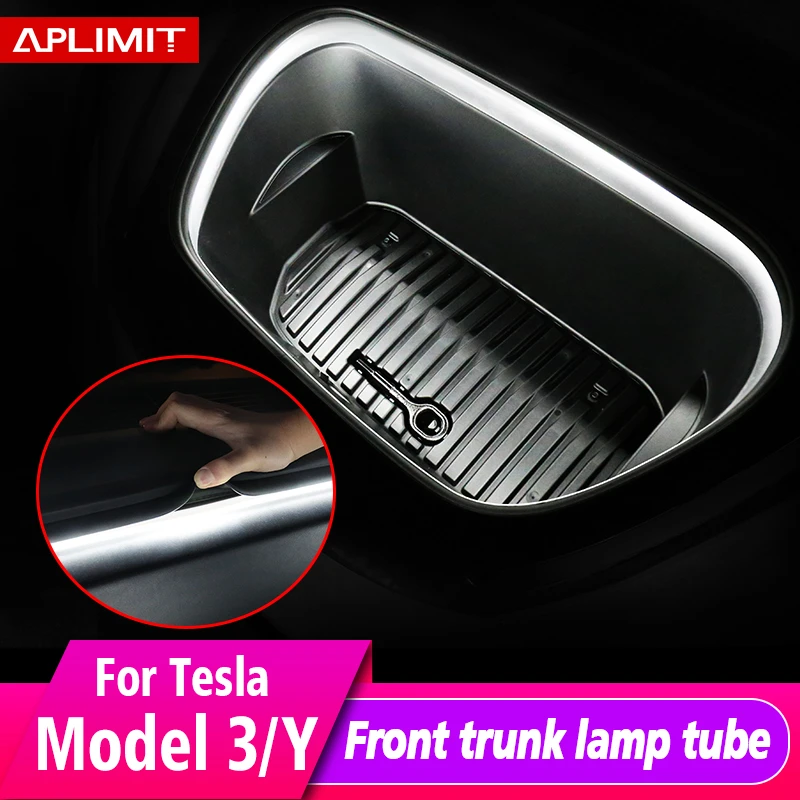 cloudy headlights Car Front Trunk Intelligent Light Bar 12V LED Lamp Tube Interior Decorative Accessories For Tesla 2021-2022 Model 3 Model Y X S underglow lights