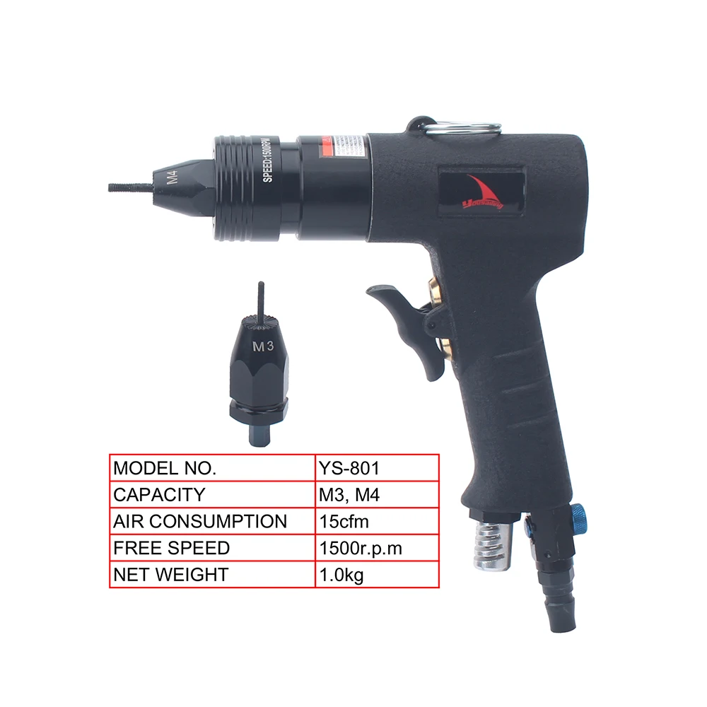 YOUSAILING Self Lock M3 M4 Pneumatic Rivet Nut Guns Insert Thread Pull