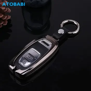 

Zinc Alloy Car Key Case For Audi Q3 Q5 Q7 S4 S5 A4L A6L A3 A4 A5 A6 A7 TT Remote Control Fob Cover Keychain Holder Protector Bag