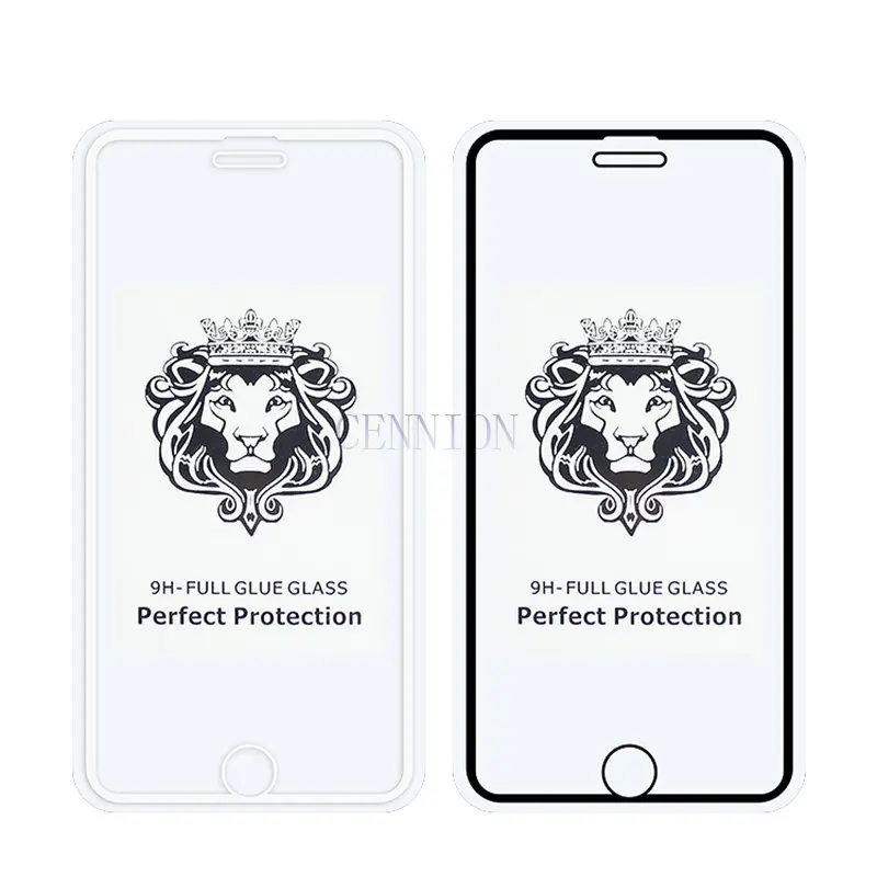 Lion Head Full Cover Tempered Glass Protector for iPhone 12 5.4 pro Max 6.1 6.7 inch SE 2020 11 pro 7 8 Plus X Xs XR 100pcs