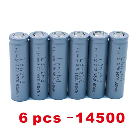 6-60 шт) 14500 900mAh 3,7 V литий-ионная аккумуляторная батарея AA литиевая батарея для светодиодных фонарей, налобный фонарь, мышь - Цвет: 6 PCS 14500