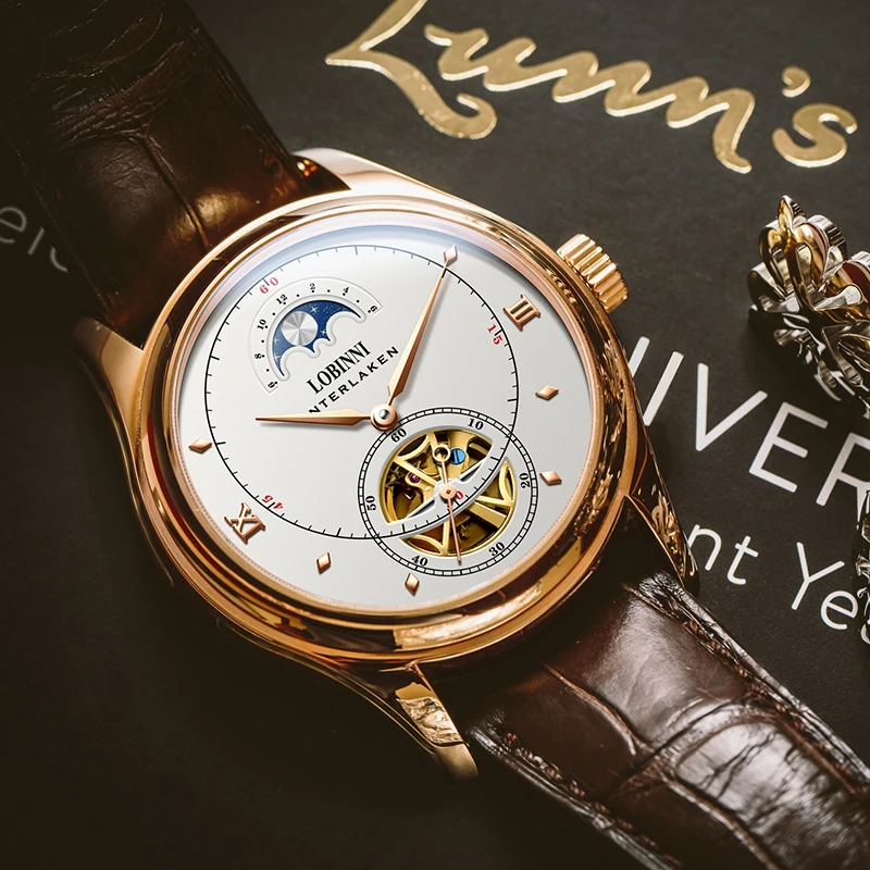 Automatic Mechanical Watch Switzerland Luxury Brand LOBINNI Watch Men Dress Business Wristwatch Waterproof Men's Clock L13022