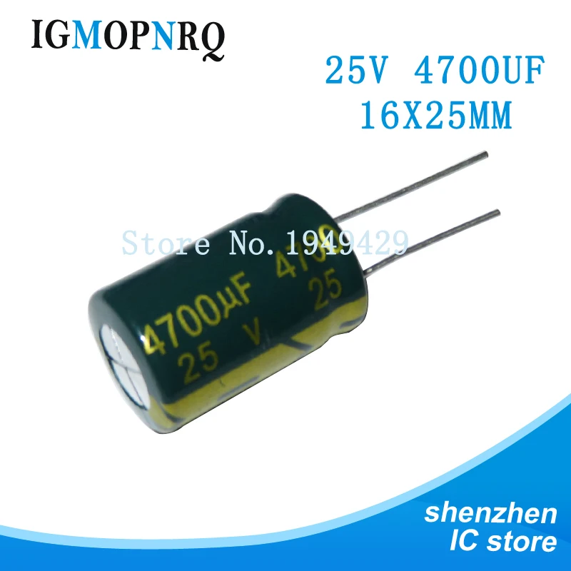 5 шт. 25V4700UF 16*25 мм 4700 мкФ 25V 16x25 25v4700 Алюминиевые Электролитические Конденсаторы |