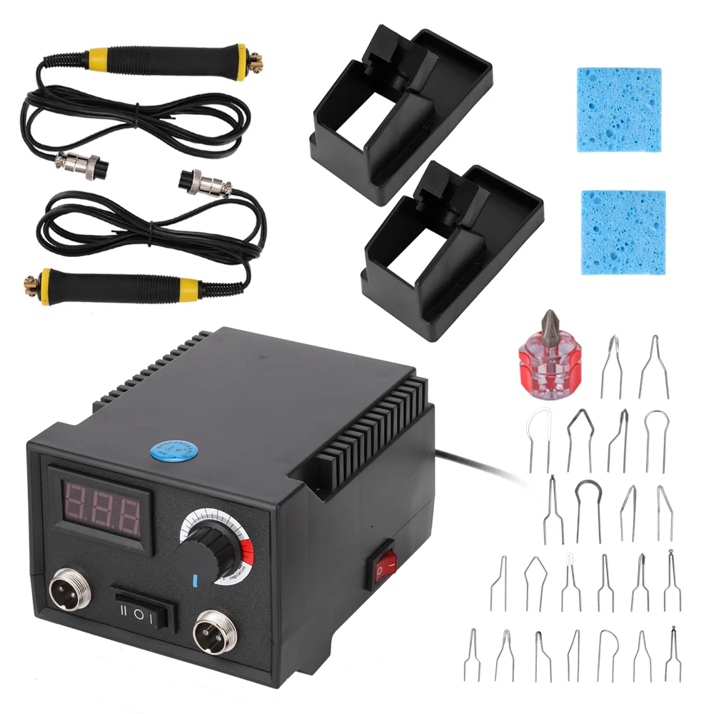 

Multifunctional Digital Electric Gourd Wooden Pyrography Machine Instrument with 2pcs Pens 23pcs Heating Pen Heads