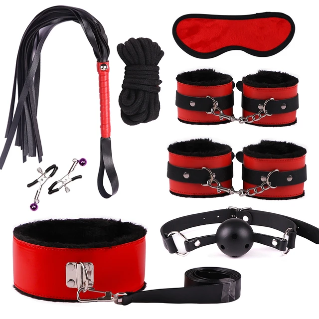 BDSM Set Adult Sex Toy Restraint Kit Bondage ButtPlug Fetish SM Various  props