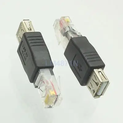DHL/EMS 100 шт адаптер USB A 2,0 гнездо для Ethernet RJ45 штекер для маршрутизатора PC-d2