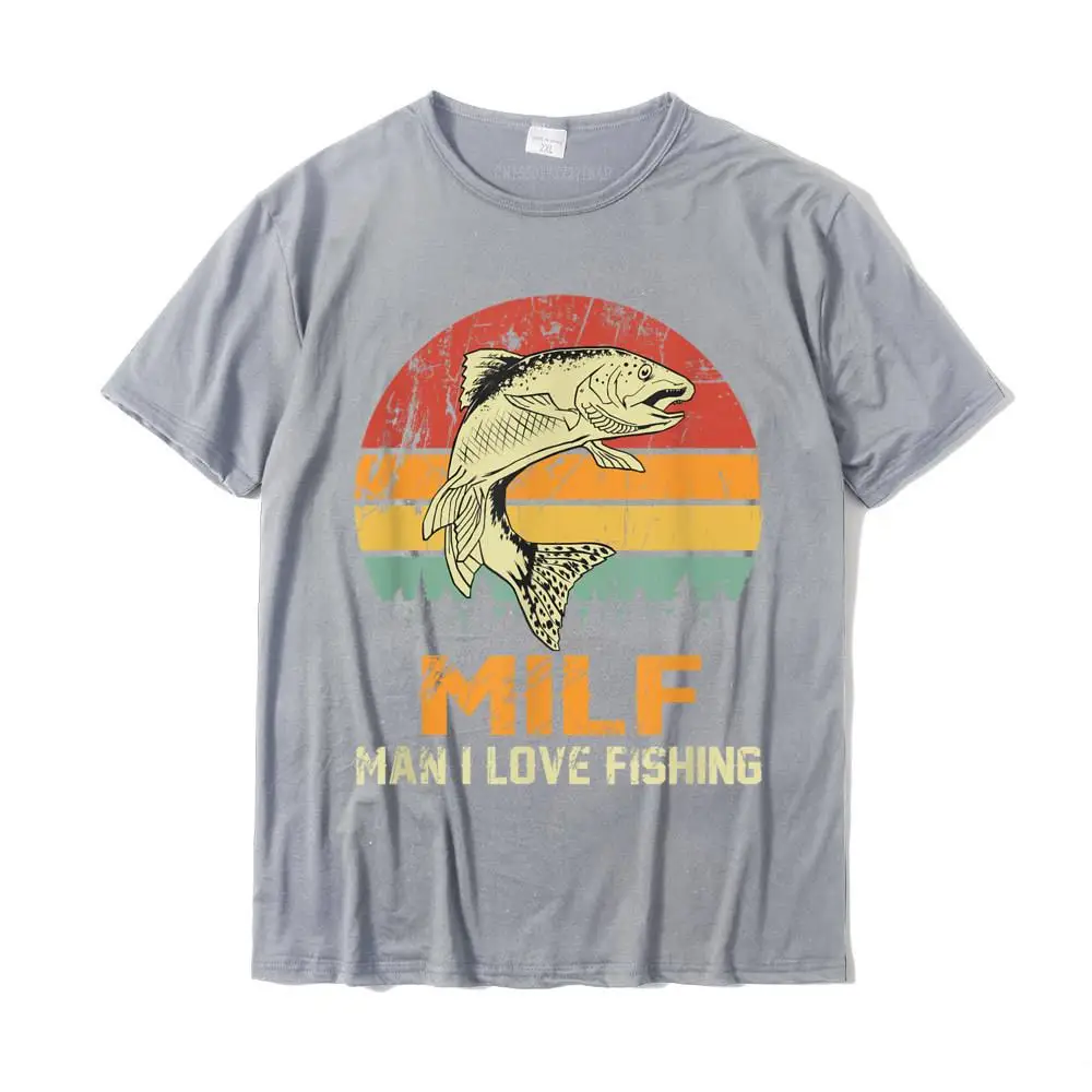 Normal Men 2021 New Fashion comfortable Tops Shirt O-Neck Summer Autumn All Cotton Top T-shirts Birthday Short Sleeve T-Shirt Milf  Man I Love Fishing Funny Fish Vintage Outfit T-Shirt__36520 grey