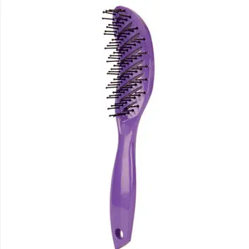 

Professional Anti-static Hair Brush Hairstyle Scalp Massager Curved Row Combs Gentle Women Wet Dry Bristles handle Comb