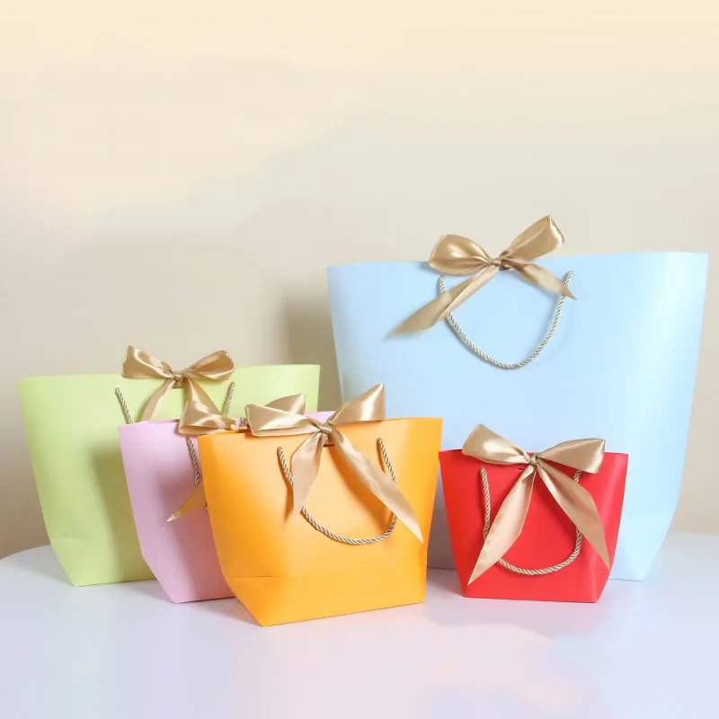 5pcs Large Size Paper Gift Bags Packaging With Handle Gift Boxes