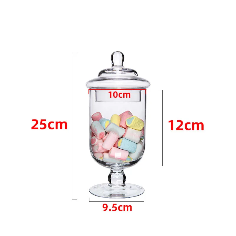 Tall Feet Transparent Glass Bottle Nordic Modern Snack Candy Glass